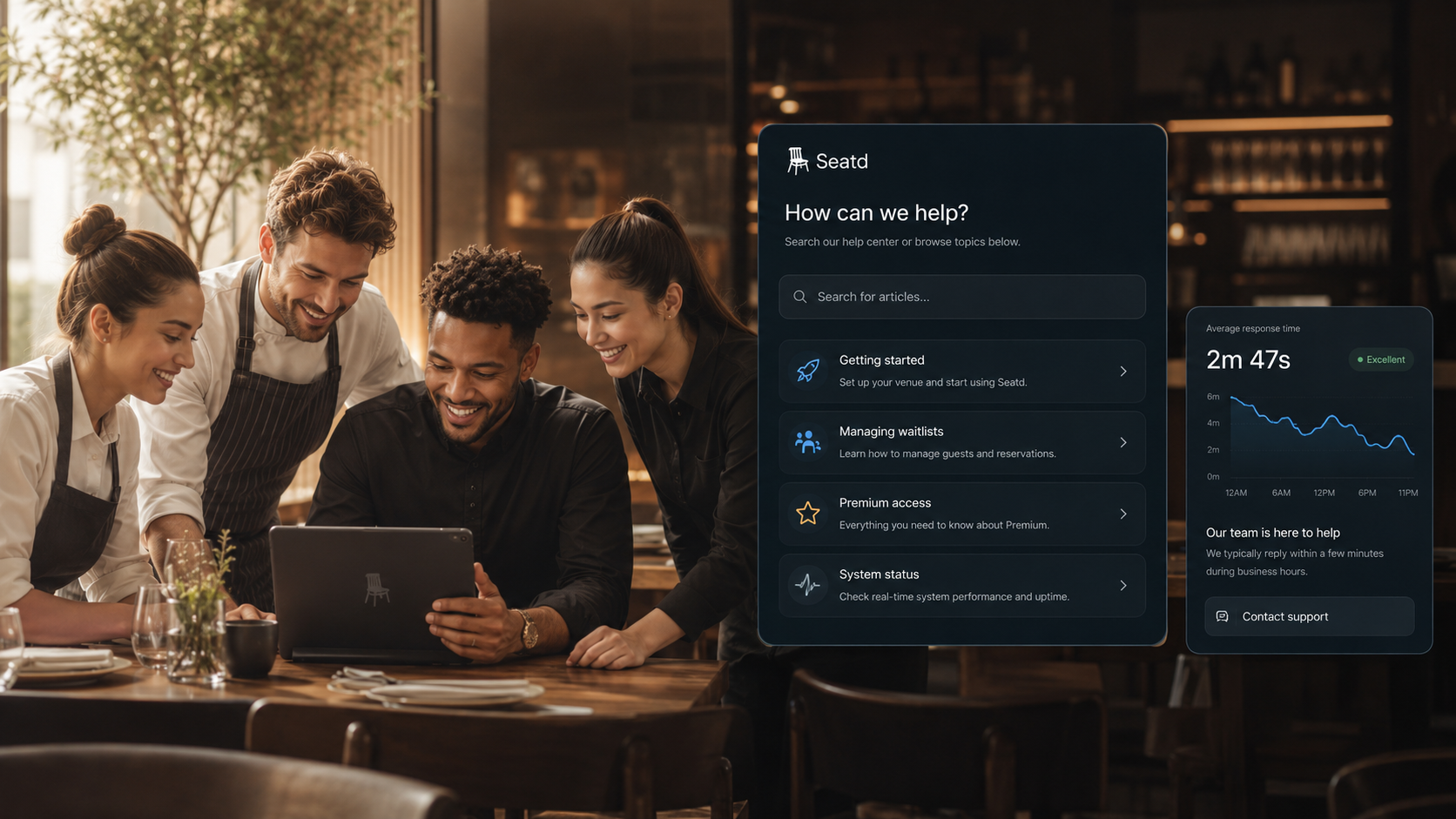 Seatd contact and support preview